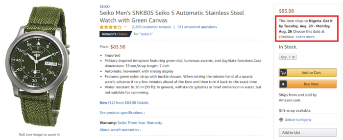 Exemplu de personalizare Amazon