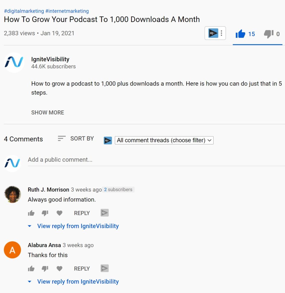 commentaires de blogs