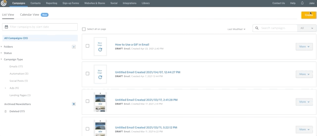 Invio di un'e-mail con una GIF animata, passaggio uno