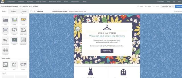 Inserimento di una GIF e-mail in background
