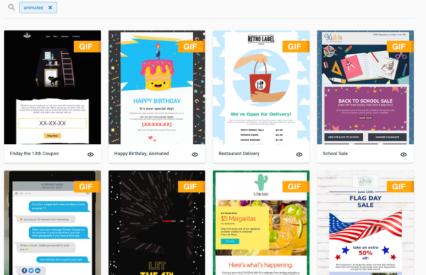 Email modelli GIF da Constant Contact