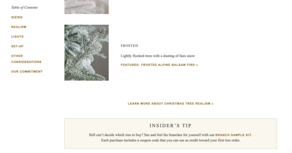 博客文章的示例,其旁邊有一個目錄,允許讀者輕鬆跳到另一個部分或文章