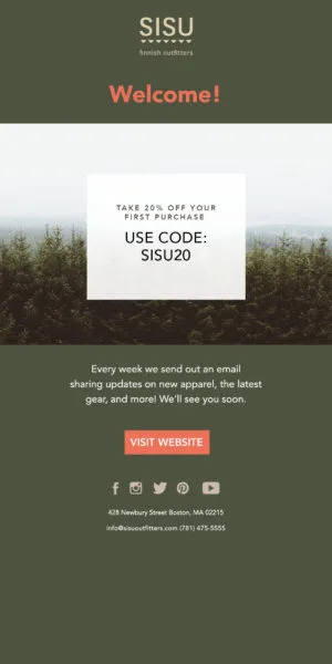 serie di e-mail di benvenuto al dettaglio