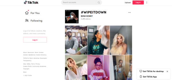 TikTok for Artists - Video della sfida #Wipeitdowna