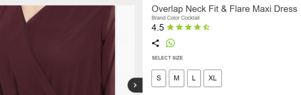 製品ページの共有ボタン