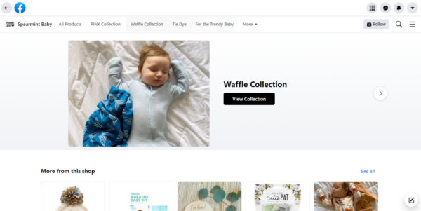 Facebookショップの例