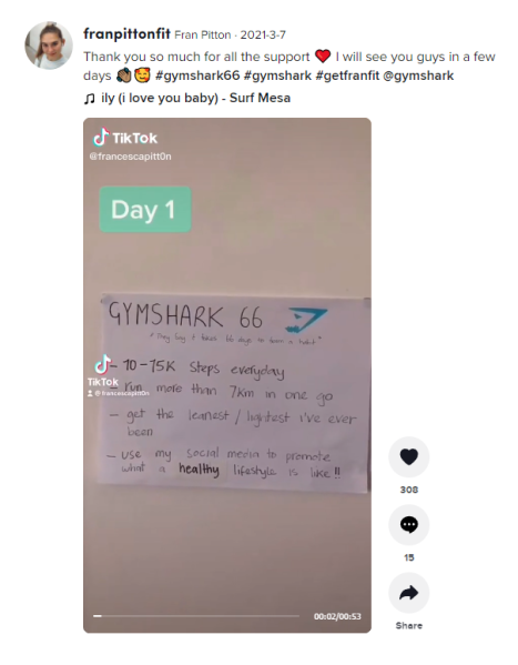 TikTok에서 소셜 미디어 콘테스트의 예