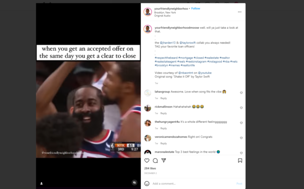 пример поста в социальной сети, демонстрирующего индивидуальность бренда