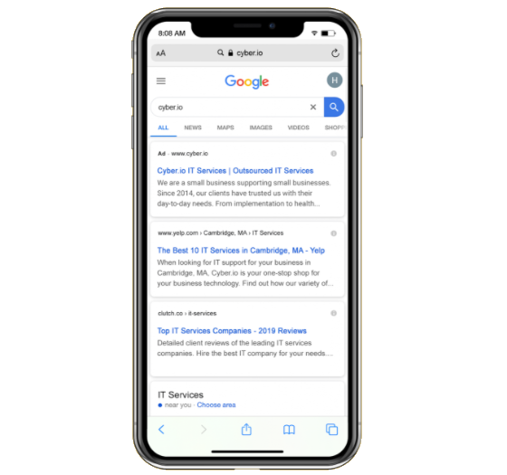โฆษณาออกแบบเว็บไซต์บน Google Ads แสดงที่ด้านบนของ SERP (หน้าผลลัพธ์ของเครื่องมือค้นหา)