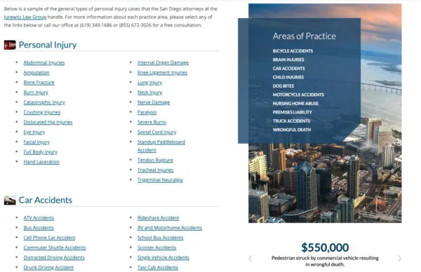 Exemple de site Web de cabinet d'avocats