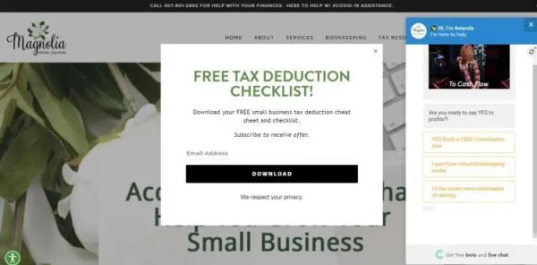 exemplo de site de assistente virtual