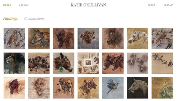 아티스트 웹사이트 예시 - 아티스트: Katie O'Sullivan