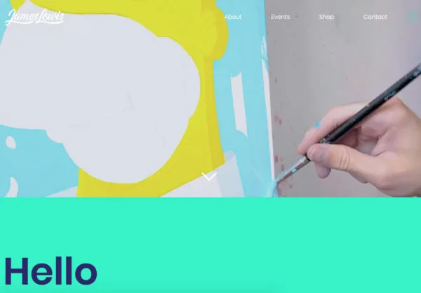 비 전통적인 색상의 아티스트 웹 사이트 예 - 아티스트: James Lewis