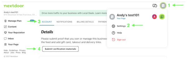 Nextdoorでアカウントを確認するスクリーンショット