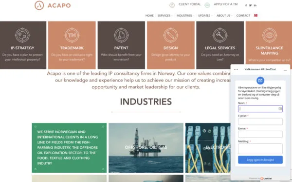 ejemplo de diseño de sitio web de bufete de abogados