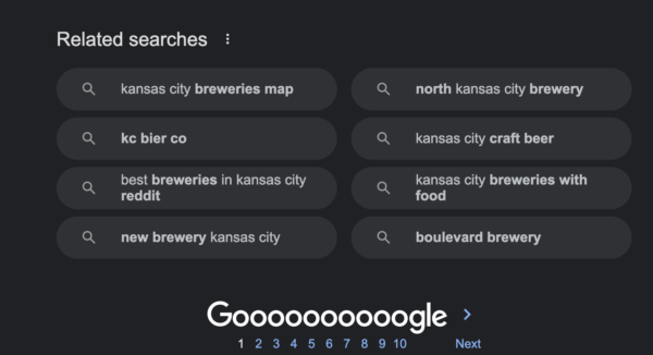 GoogleSERP関連の検索セクション