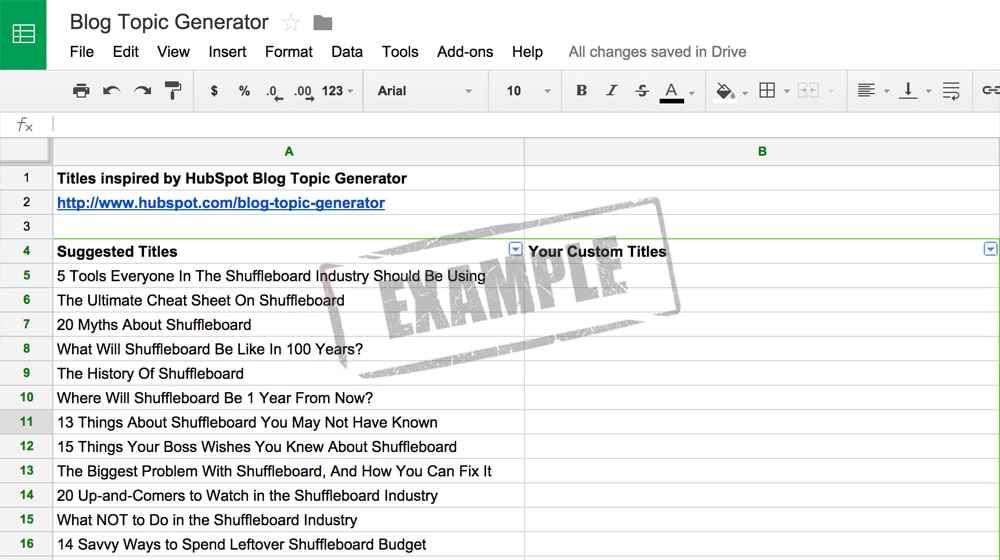 Exemple d'idéation de sujet