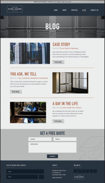 ¿Qué hace que un sitio web de un fabricante sea excelente? Uno con un blog que muestre experiencia, personalidad de marca y use palabras clave y frases de SEO de forma natural.
