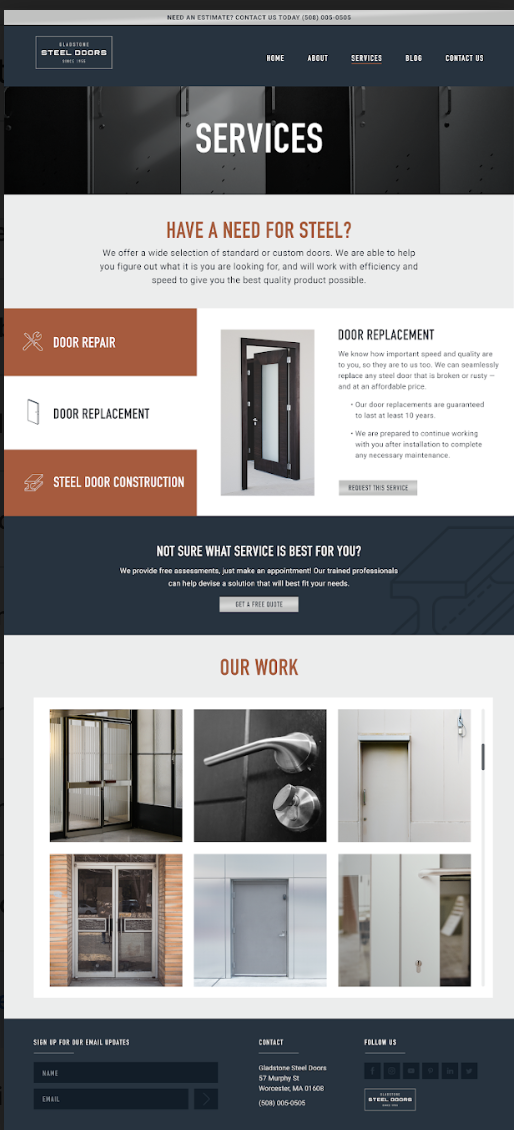 ¿Qué hace que un sitio web de un fabricante sea excelente? Uno con una página de servicios que muestra imágenes de sus productos.