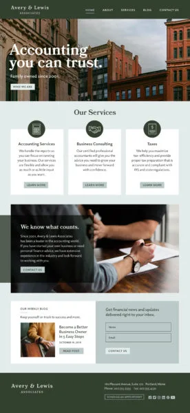 Accounting Website Design braucht eine Homepage, die zeigt, wer Sie sind