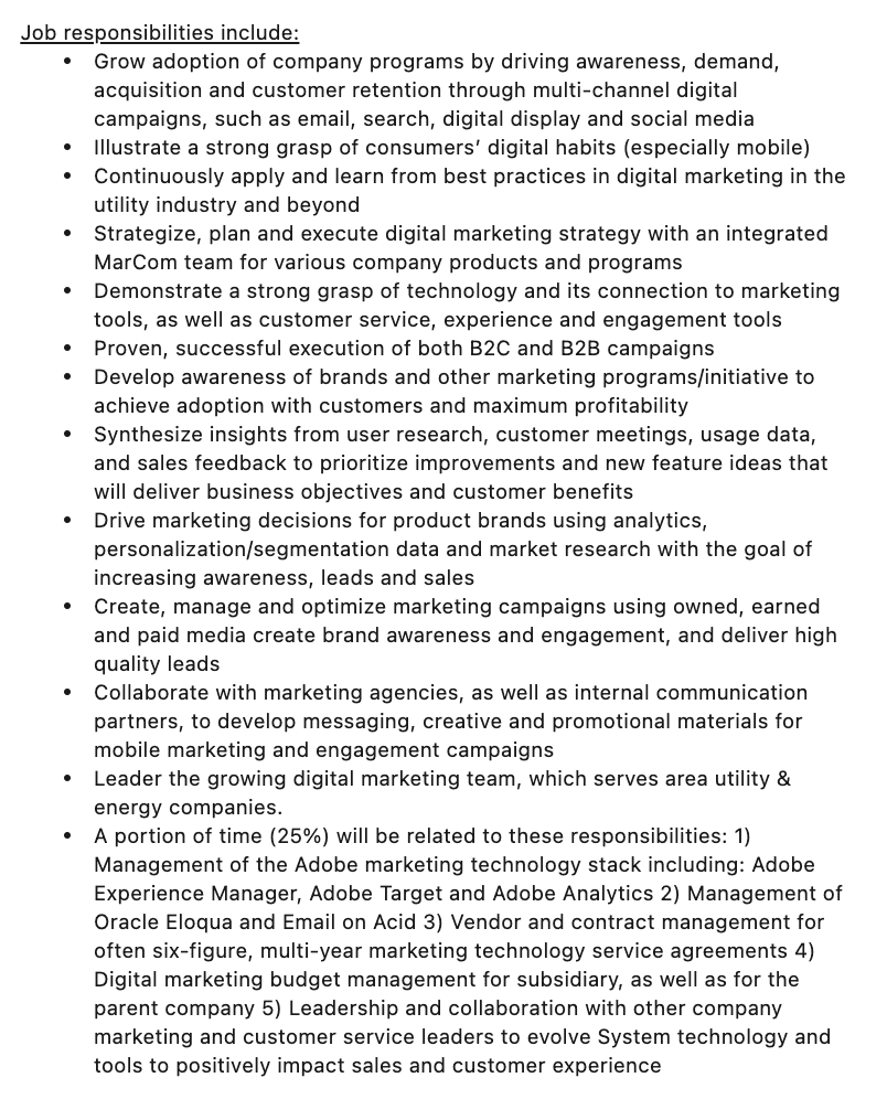 Description du poste de vice-président des opérations marketing