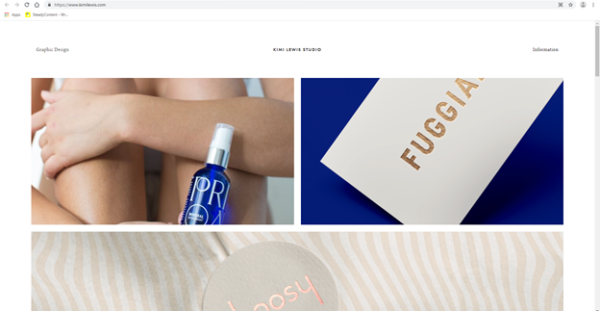 I migliori siti Web di portfolio - Pagina iniziale del portfolio di Kim Lewis Sample