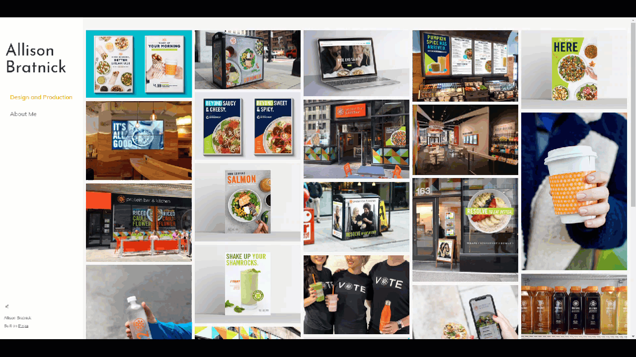 I migliori siti Web di portfolio - Pagina iniziale del portfolio di Allison Bratnick