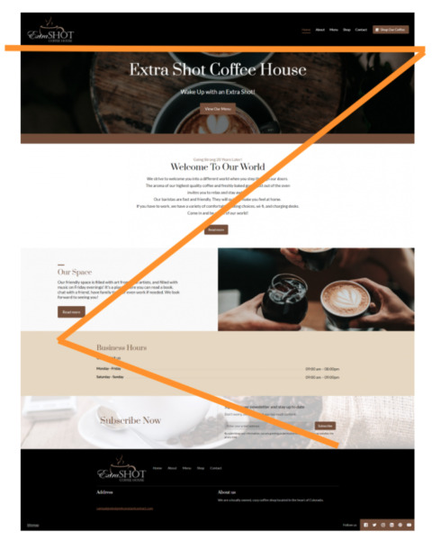 مثال على مبدأ تصميم موقع الويب - تخطيط Z.