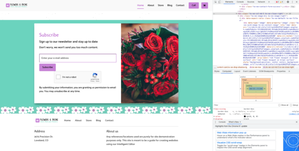 مثال على مبدأ تصميم الموقع - النسبة الذهبية