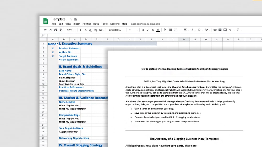 Modello di strategia del blog
