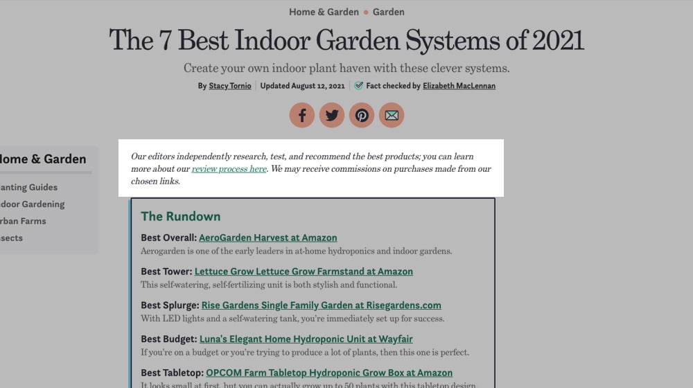 Партнерский тег в статье
