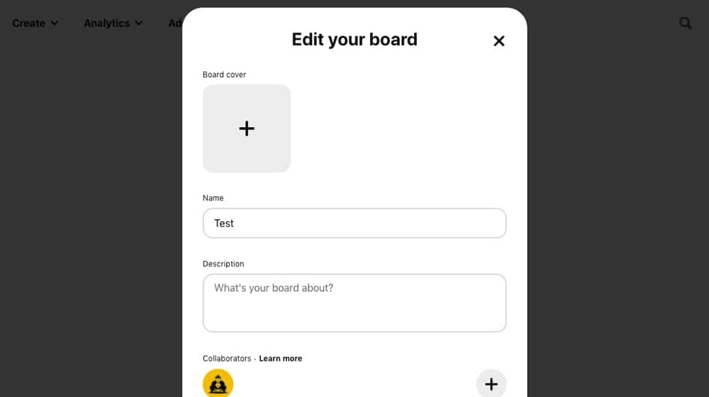 Pinterestボードを編集する
