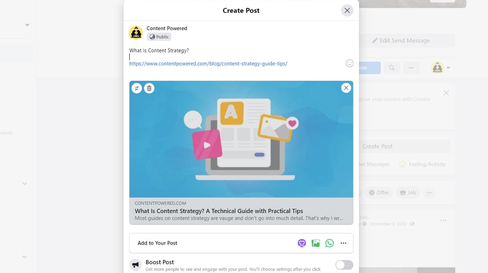 Menautkan Postingan ke Media Sosial