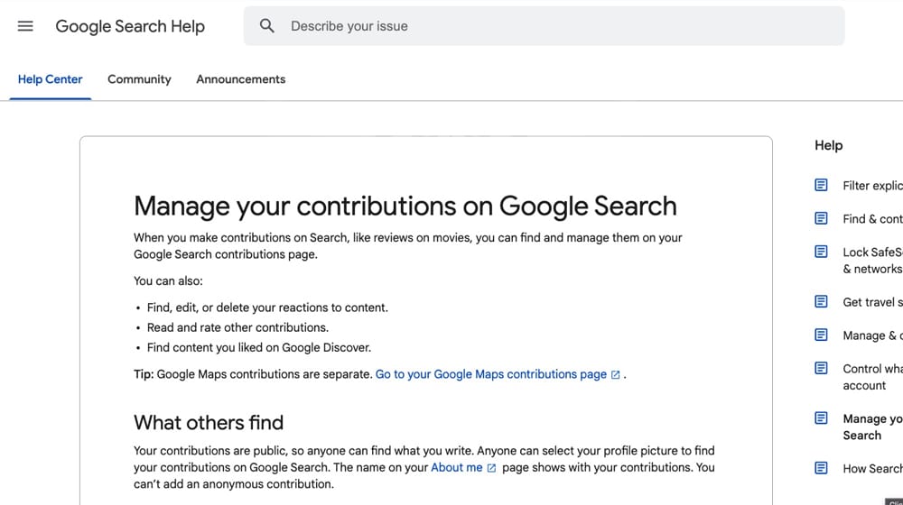 Google Search Console 幫助文章示例