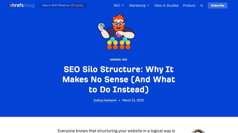 مثال على مشاركة مدونة Ahrefs