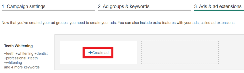 crearea unui anunț cu reclame Microsoft.