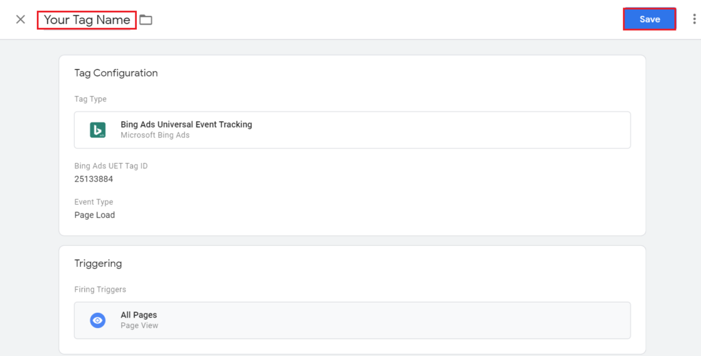 salvarea unei etichete gtm.