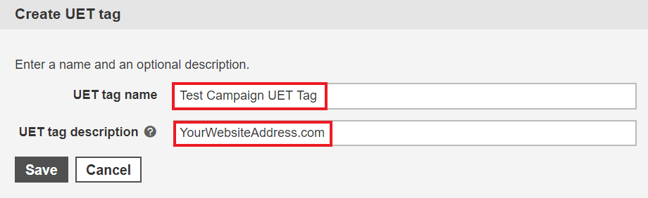 convențiile de denumire pentru etichetele uet.