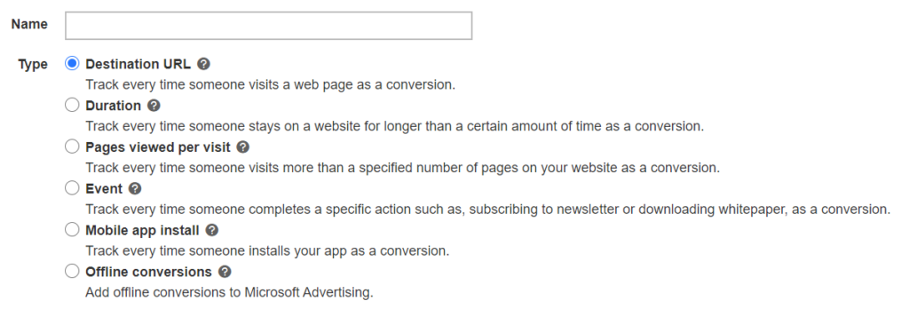 conversie URL de destinație pentru reclamele Microsoft.