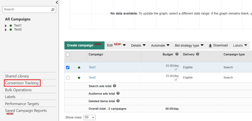 configurarea urmăririi conversiilor în cadrul Bing Ads.