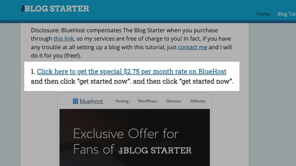 مثال ترويج المضيف