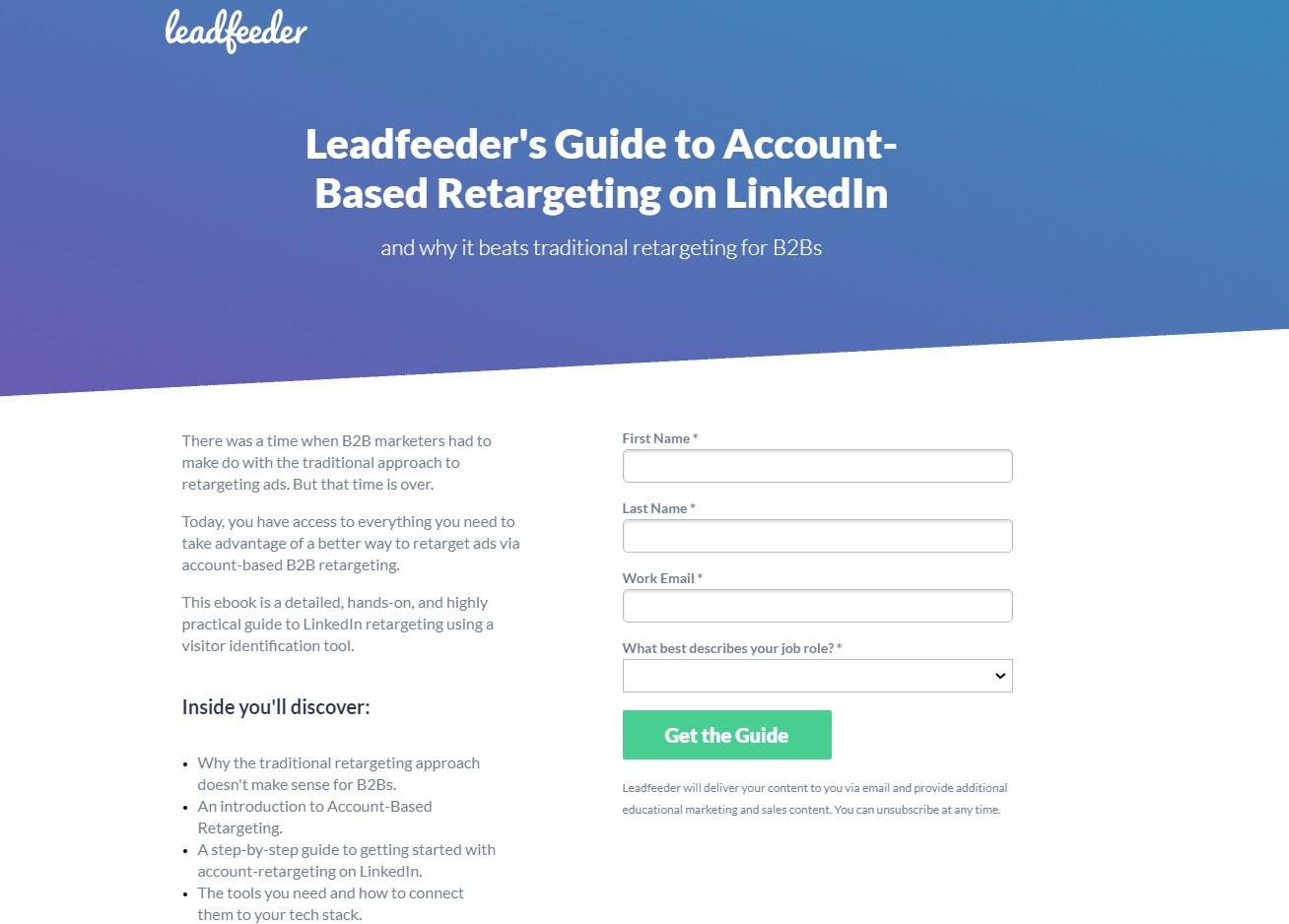 دليل Leadfeeder لإعادة توجيه صفحة الحساب على LinkedIn