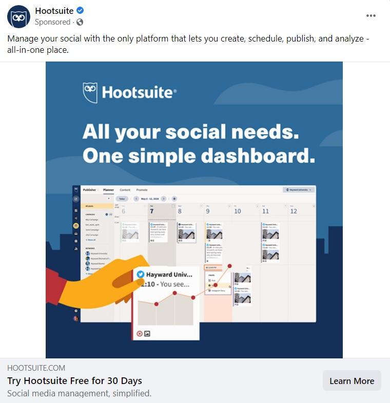 Hootsuite تعرف على المزيد من عبارة تحث المستخدم على اتخاذ إجراء