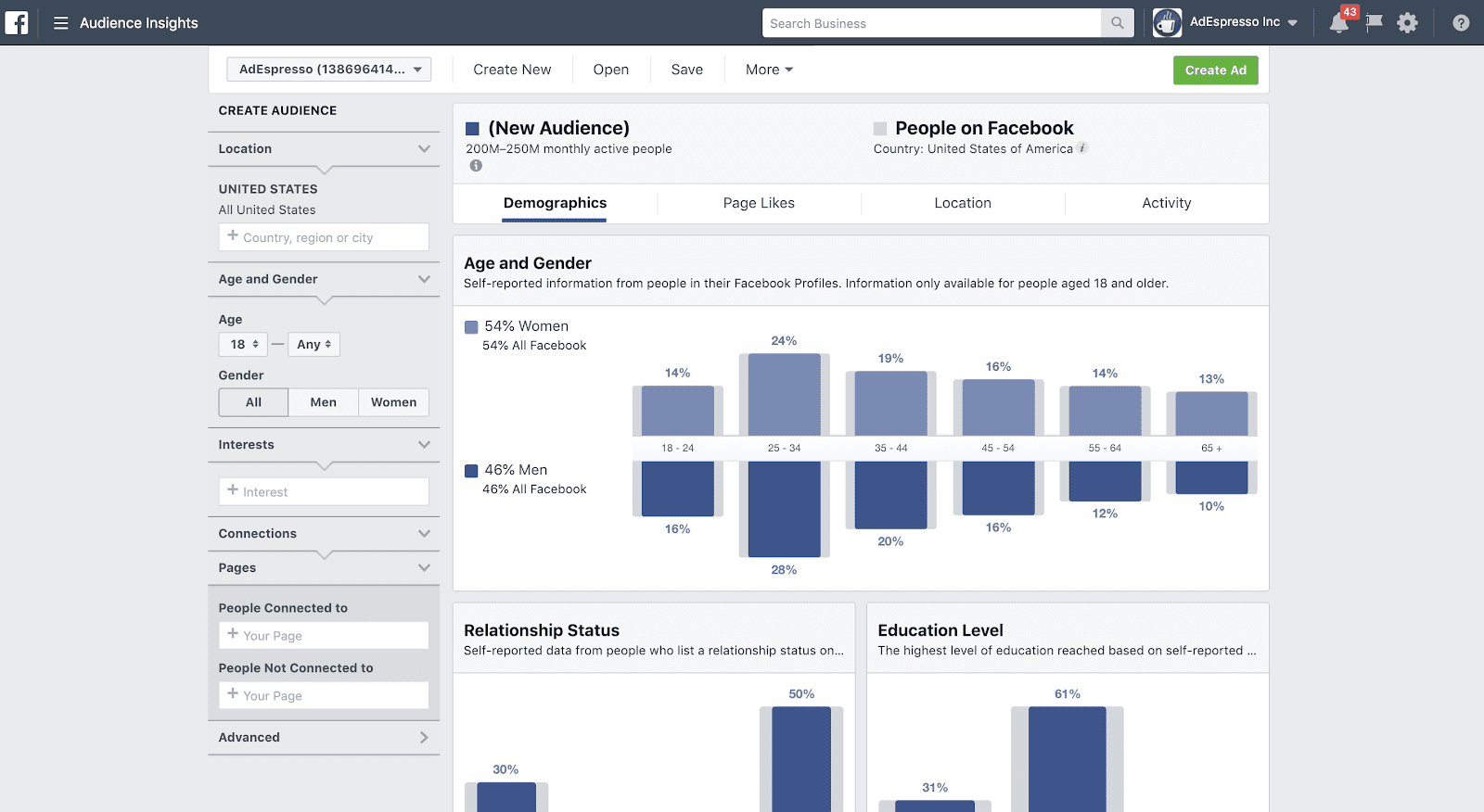 Facebook Audience Insights-Panel