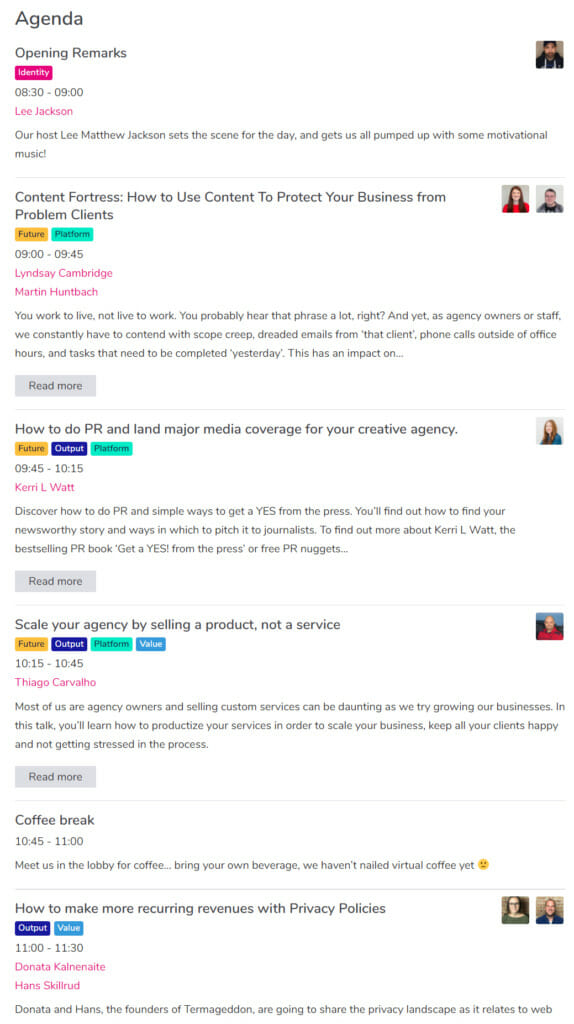 Программа виртуального саммита.