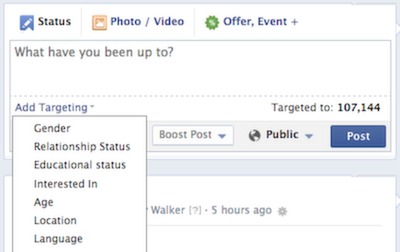 facebook gelişmiş hedefleme örneği.