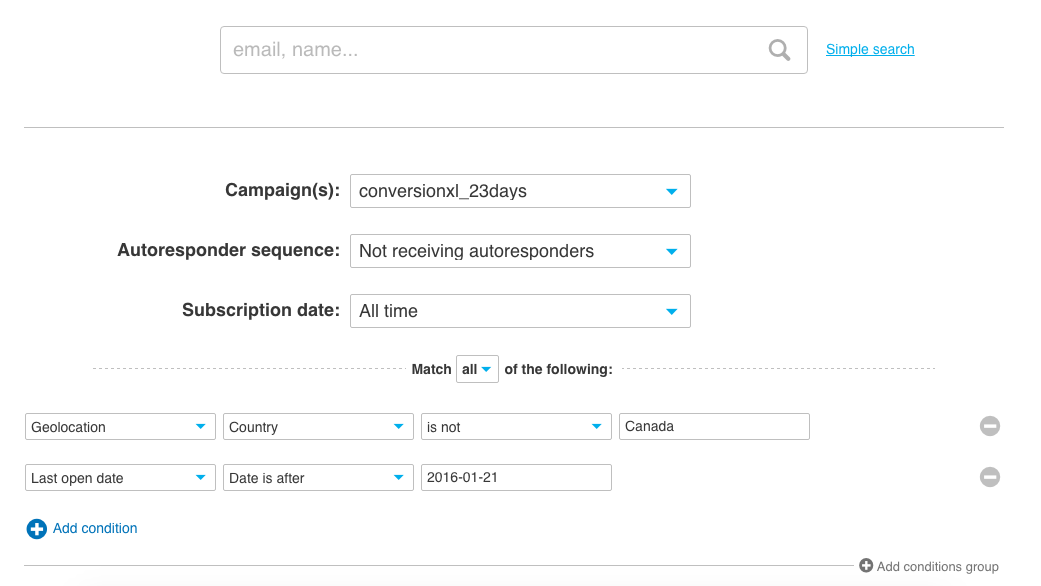 GetResponse Pasul 1.
