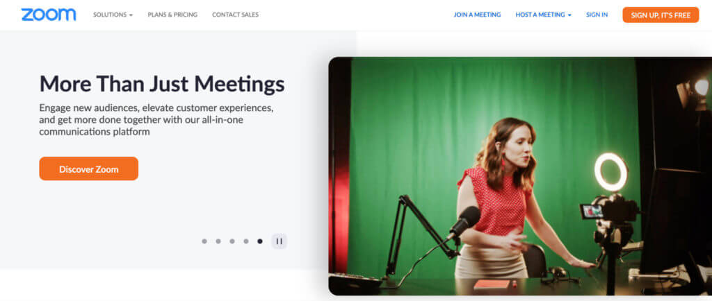 Zoom pagina principală și mesaje