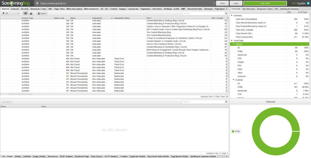 Interner Prüfer von Screaming Frog