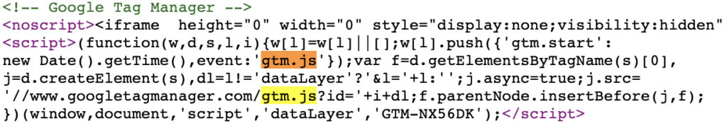 ซอร์สโค้ด Google Tag Manager